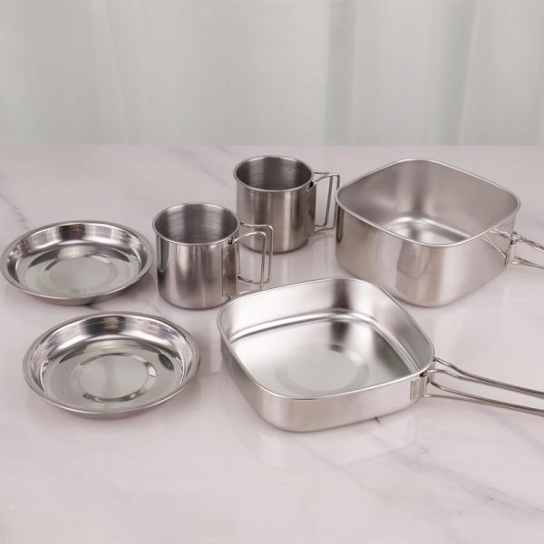 6pcs Bento Stainless Steel 201 Food Packaging Lunch Box Container Set