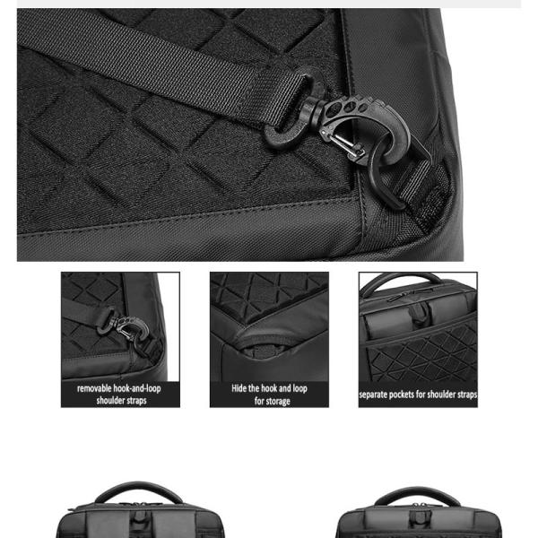 Large Capacity Work Computer Backpack , Unisex Nylon Business Laptop Rucksack