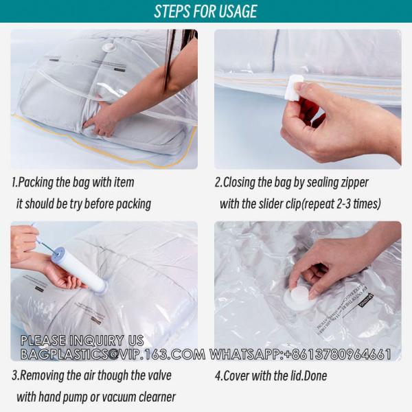 Clothing Vacuum Compression Bag With Hand Pump Space Saver Storage Pouch Travel Storage Bags