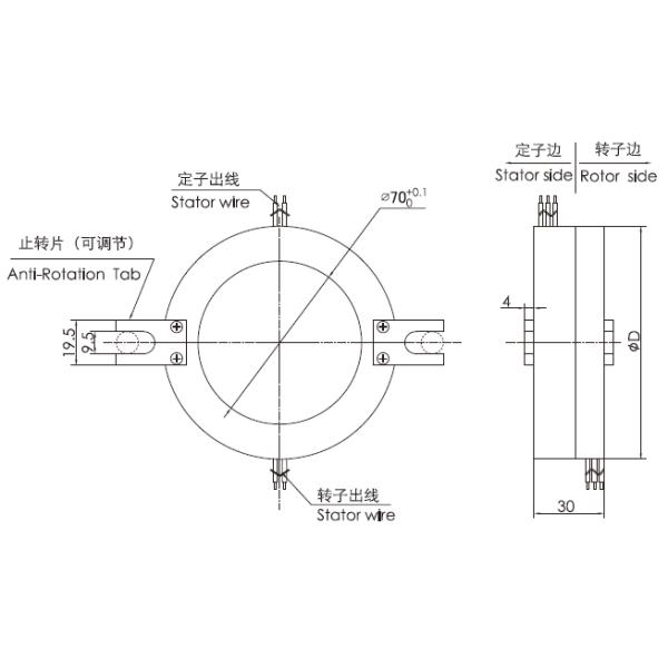 Senring High Current Pancake Slip Ring Connector For Electrical Transmission