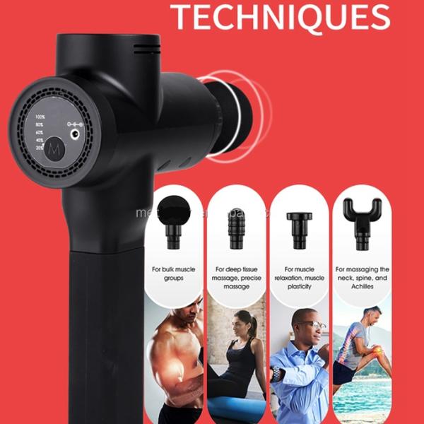 Handheld Fascia Muscle Massage Gun Body Massage Deep Tissue for Athletes 6 Speeds Levels