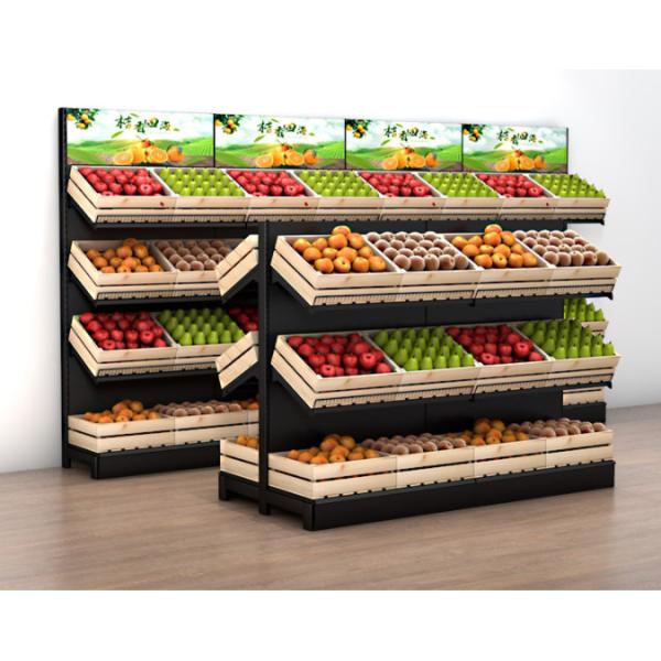 ODM Supermarket Fruit And Vegetable Display Rack Powder coating Steel Material