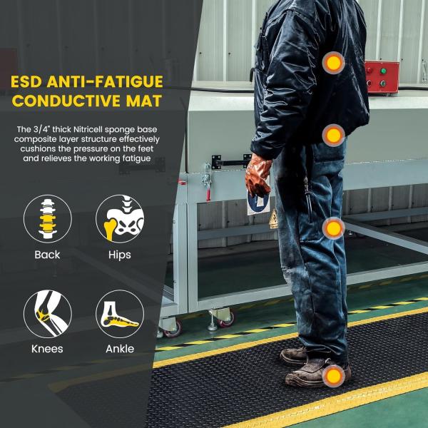 ESD Anti-fatigue Mat Industrial Floor Mat Anti Slip Anti-fatigue PVC+EPDM+Rubber Floor Mat