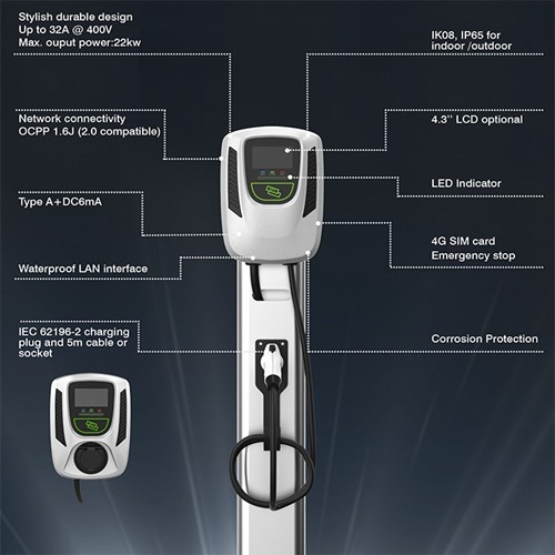 7KW 60Hz SAEJ1772 Electric Vehicle Charging Station