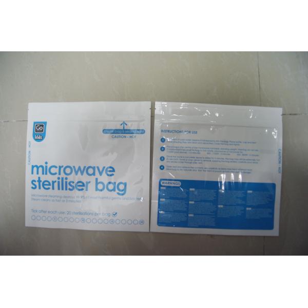 Food Grade Laminated Plastic Microwave Steriliser Bags Stand Up With Zipper