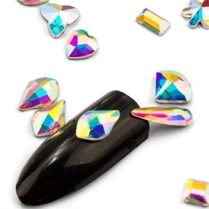 Quality Popular Multi Shape Nail Flatback Crystals Round AB Nail ... for sale