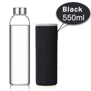 550ml Juice Glass Drinking Bottles With Protection Sleeve