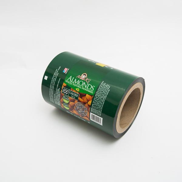 0.63OZ Almond Food Packaging Film Wrap Plastic Film Roll Logo Printed