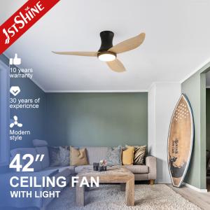 Quality 3 Plastic Blade 6 Speed Remote Control Low Ceiling Flush Mount led Ceiling Fan With Light for sale