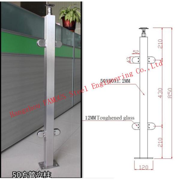 Spigot Bracket Outdoor Glass Balustrade Toughenend Glass Railing Handrail