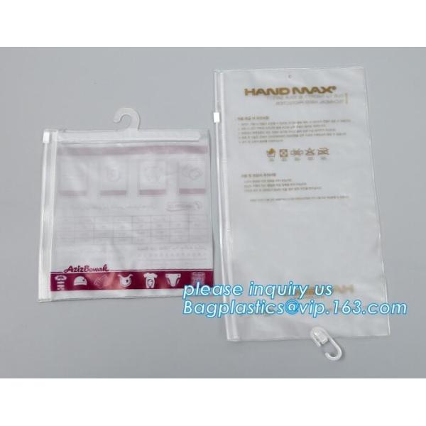 hanger bag with zip lock on the top,Frosted Zip lockk bag EVA PVC hanger bag for clothes, EVA frost drawstring bag, Froste
