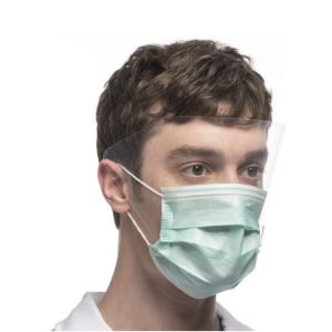 Quality Non Woven Disposable Dust Mask Fluid Resistant With A Clear Plastic Eye Shield for sale