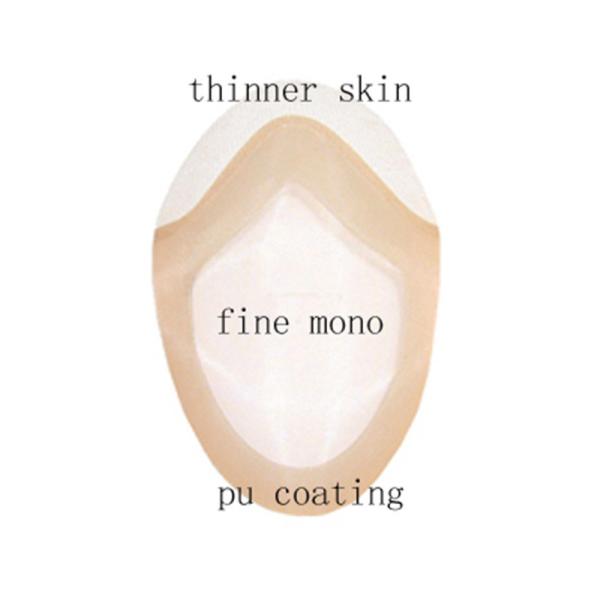 100% High Quality Huan Hair Fine Mono with PU coating and skin Front Toupee