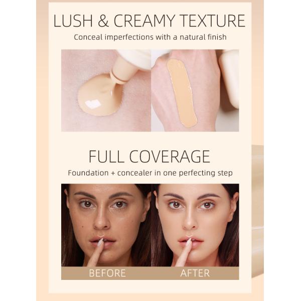 OEM New Hot Liquid Foundat Makeup Set Private Label Includes Foundation Concealer Matte Sunscreen-Support Foundation Brush Set