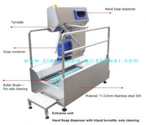 China Passage Boot Sole Washer , Sole Cleaning Machine For Entrance Unit In Food Workshop on sale