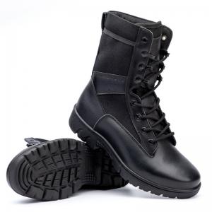 Quality Shockproof Tactical Military Leather Boot Antibacterial Moisture Proof Army Training Boots for sale