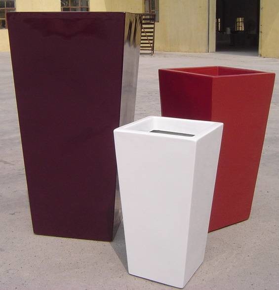 Square Fiberglass Flower Planter Pots For Indoor And Outdoor