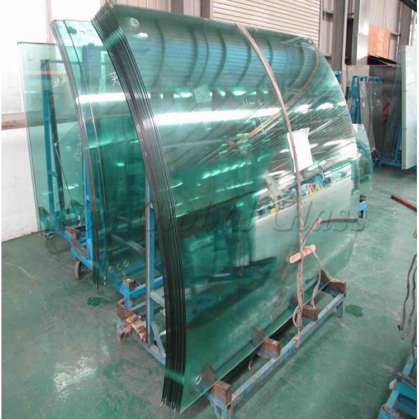 12.76mm Clear Toughened Laminted Curved Glass Fixed And Sliding Panels Office Partition