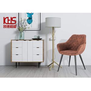 China Ergonomic 150kg Velvet Dining Armchair Home Furniture Metal Modern on sale