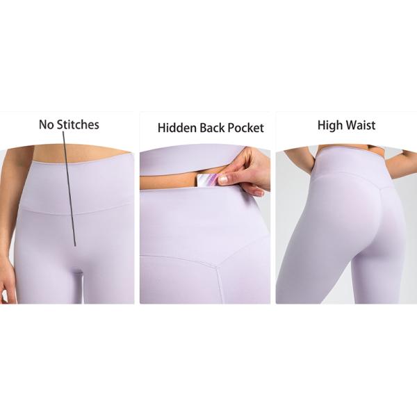 Anti UV Ladies Yoga Sports Shorts Leggings Running Pants With Waistband Pocket