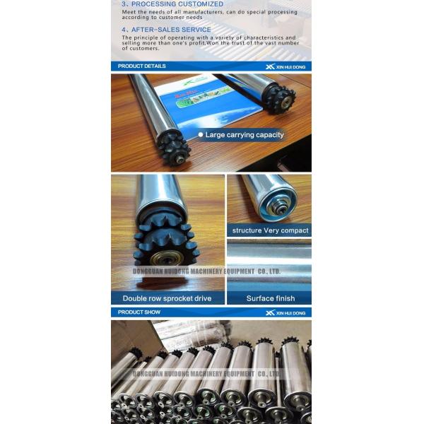 Adjustable Chain Driven Roller Conveyor With Drum Motor Roller For Food Industry
