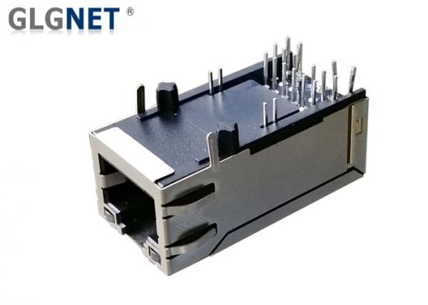 Buy 50u " AU Plating POE RJ45 Connector 1 x 1 Tab Up With 1G Integrated Transformer at wholesale prices