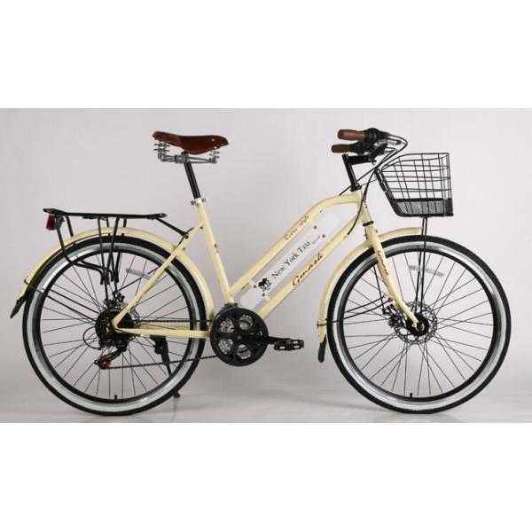 CE standard hi-ten steel 24/26 inch New York style city bike with Shimano 6/7 speed and Cowhide seat