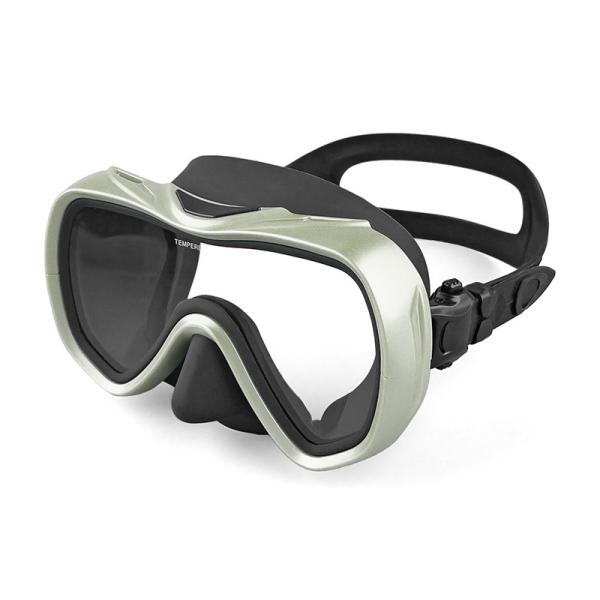 Deep Sea Freediving Snorkel Mask Underwater Liquid Silicone Reinforced PC Frame