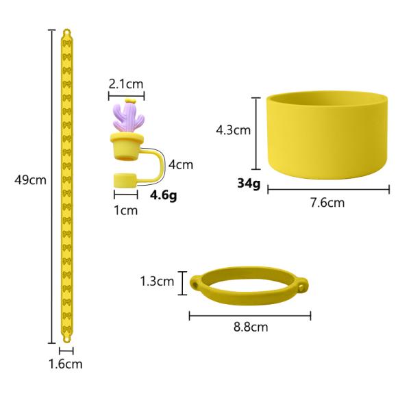 30oz 40oz Tumbler with Handle Anti-scratch Silicone Cup Sleeve and Anti-slip Water Bottle Handle Strap