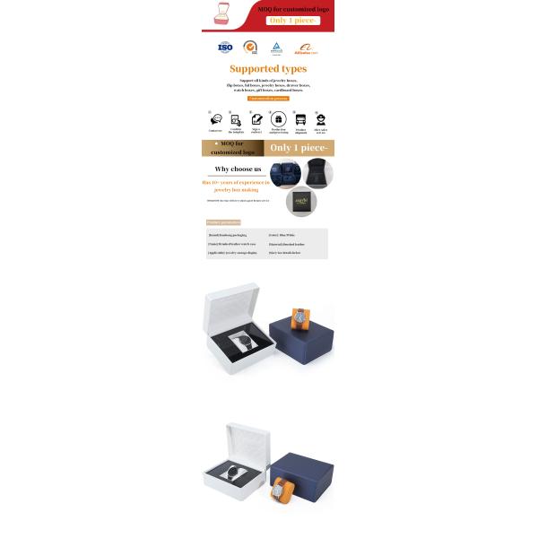 Soft Touch Lining PU Leather Watch Box Luxury Packaging with Sleek Wooden Internal