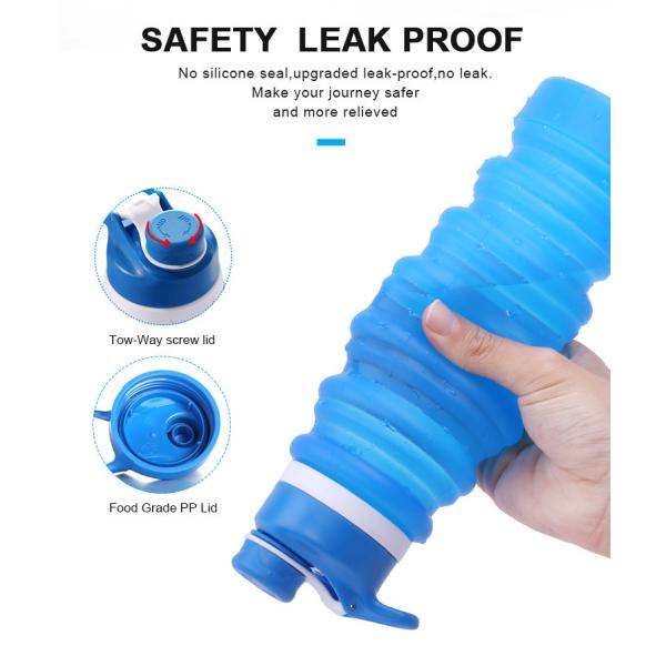 750ml Collapsible Silicone Foldable Water Bottle BPA Free