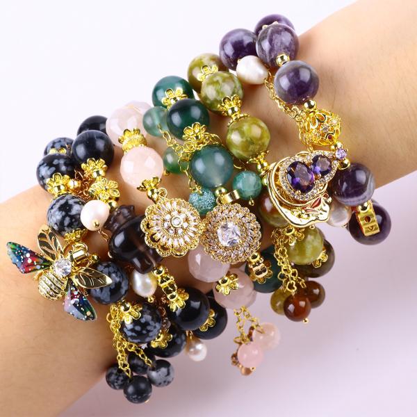 8mm Rose Red Tiger Eye Gemstone Healing Pink Crystal Stone Beads For Jewelry Making