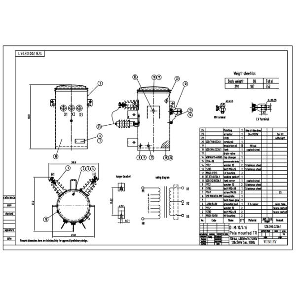 10Kva Single Phase Power Pole Mounted Transformer Oil Immersed 100Hz 4160V Manufacturers