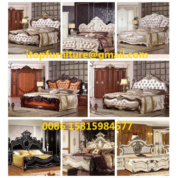 American style Solid oak antique wooden cheap furniture bedroom set