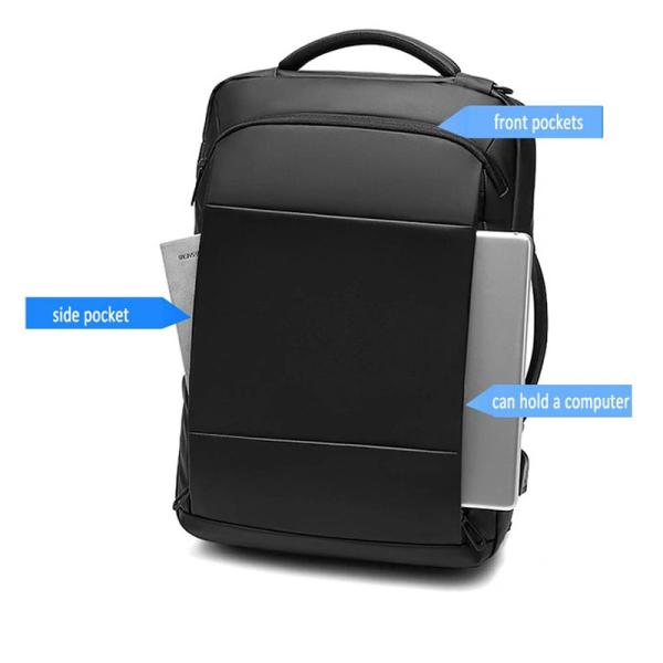 Large Capacity Work Computer Backpack , Unisex Nylon Business Laptop Rucksack