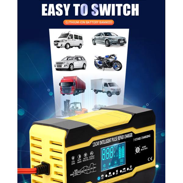 12V 24V PWM Intelligent Lead Acid Battery Charger ISO9001