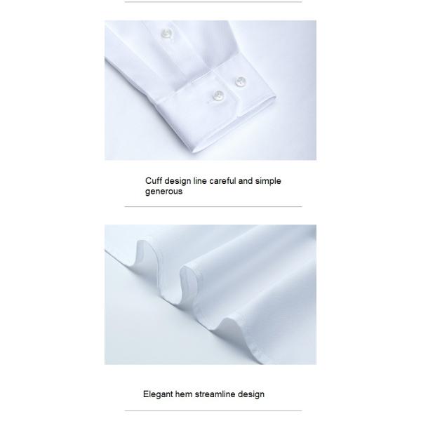 Men's Blue Stripe Long Sleeve Non-ironing Formal Bamboo Fiber Dress Shirt for Men