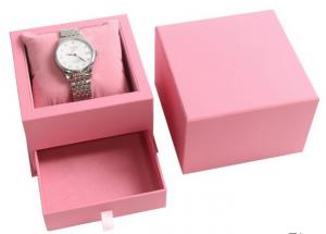 Quality Creative Design Pink Ladies Watch Box , Cardboard Twist Personalized Watch Box for sale