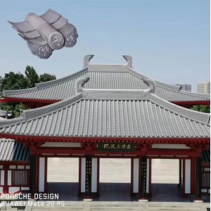 Traditional House Japanese Kawara Tiles Matte Grey Temple Clay Material