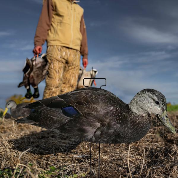 Fully Flocked Duck Silhouette Decoy 5mm Thickness 1200g Black Color Waterproof