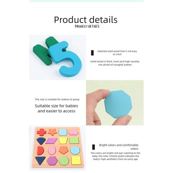 Wooden Board Alphabet Number Kids Montessori 3d Learning Puzzle Early Educational Activity Boards Toys for Child Boys and Girls