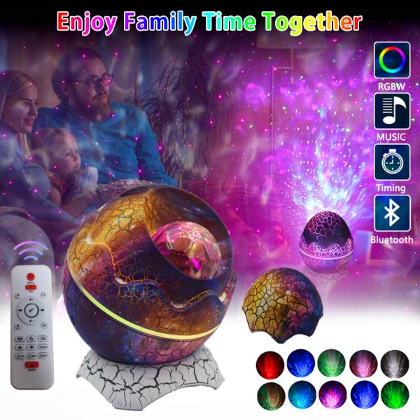 Creative Dinosaur Egg LED Star Galaxy Projector Night Light Ocean Wave Star Light Projector Speaker Lamp For Kids Adults
