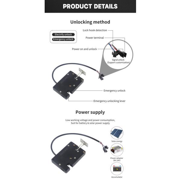 Outdoor Waterproof Smart Lock Keyless Elektromagnetisch Slot Electric Latch Lock
