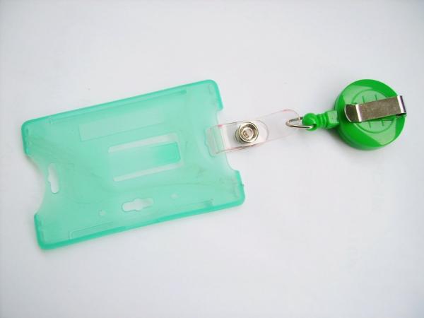 32mm Retractable Metal ID Badge Reel , Yoyo Key Holder With Dome Epoxy Sticker