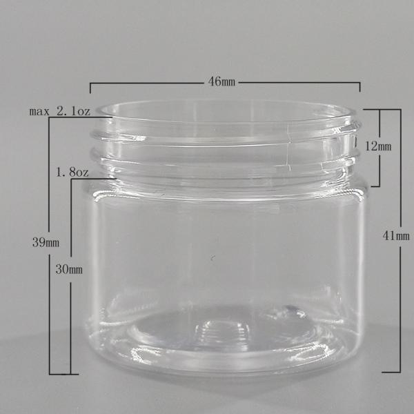 50ml Body Scrub Bath Salt Plastic Clear Cosmetic Jars