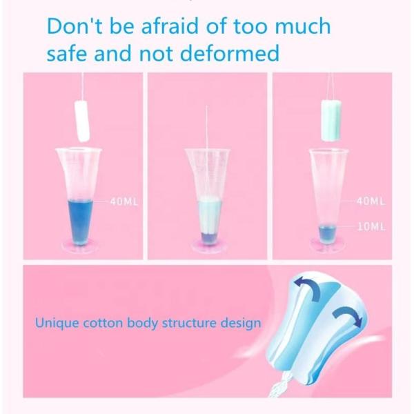 Biodegradable Organic Cotton Tampons Menstruation Feminine Hygiene Tampons