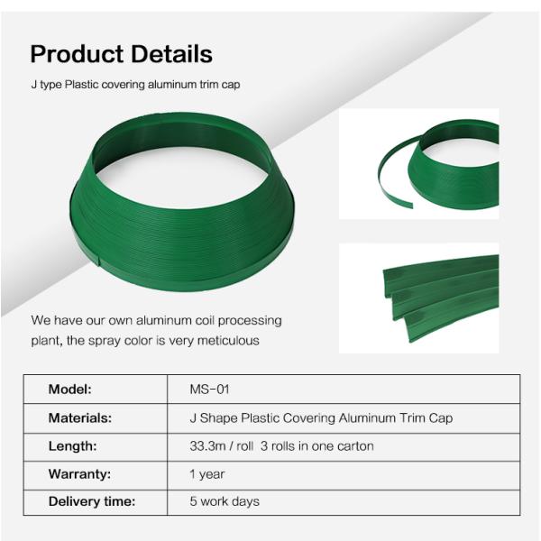 Signage Plastic Green Color 45 Meters Length Covering Aluminum Trim Cap For Channel Letter Plastic Trim Cap