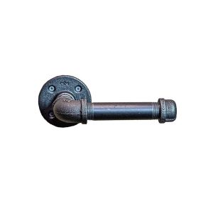 Quality Black Finished Industrial Pipe Toilet Paper Holder Robe Hook Electroplated for sale