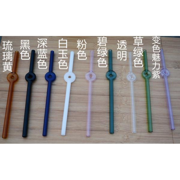 Environmental Glass Straw Heat Resistant Color Lip Protector Glass Juice Drink Low Carbon Life Glass Straw