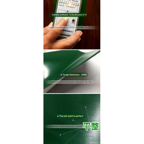 Anti Static Rubber Conveyor Belt PVC Green Conveyor Beltings Flat Surface